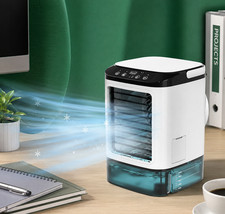 Ventilateur USB Portable Humidificateur Rafraîchisseur d'Air 900ml LED Silencieu