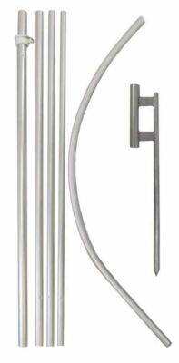 16ft Windless Pole Swooper Pole Full Curve Flag Pole Kit with Ground Spike