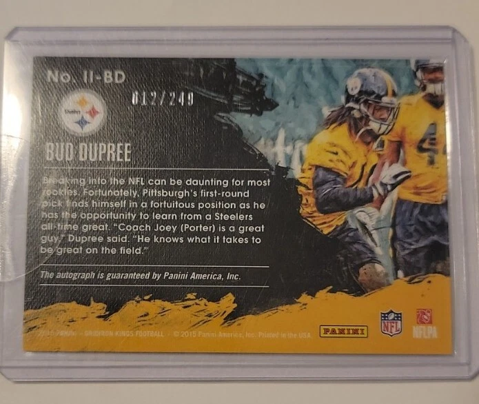 2015 Panini Gridiron Kings Bud Dupree Impressionist Ink RC auto #ED 12 /249 - Image 2 of 2