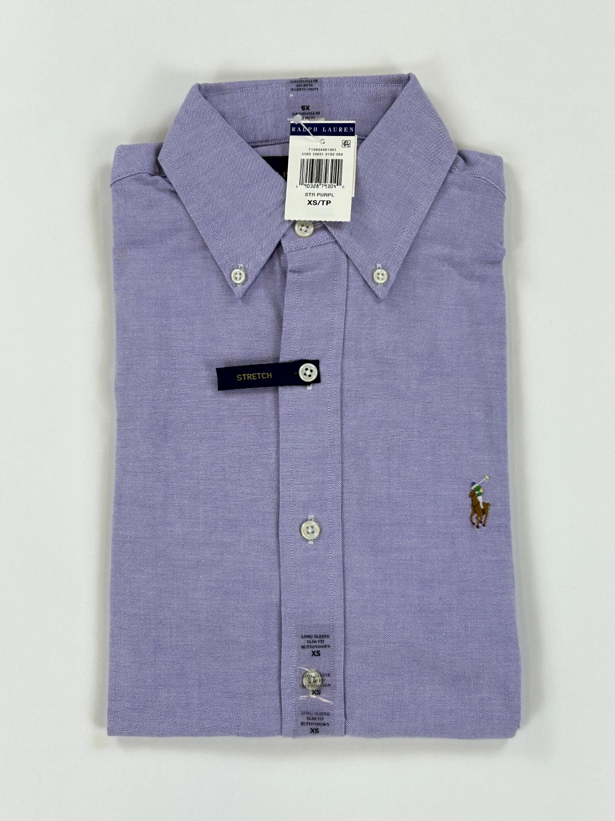 Рубашка Polo Ralph Lauren с длинным рукавом и эластичной отделкой на пуговицах - Фиолетовый Sz XS