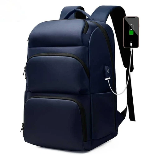 Mochilas antirrobo antirrobo para computadora portátil de 17 pulgadas con carga USB para hombres de negocios escuela bolsa de viaje - Imagen 4 de 17