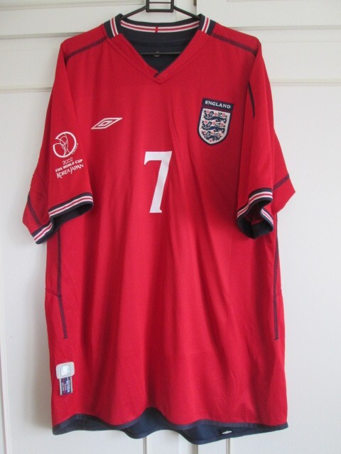 Beckham 7 England 2002-2004 Reversible Away Football Shirt Size