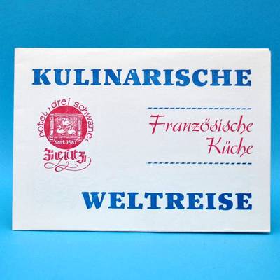 Hotel Drei Schwäne Zeitz 1988 | Speisenkarte DDR Französische Küche C