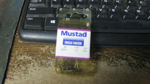 Mustad straight hooks, nip, 50 ct, size 10, bronze, free shipping - Picture 1 of 3