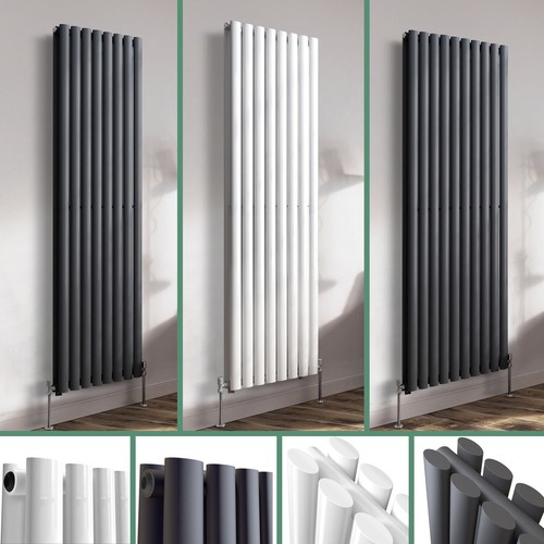Vertical Designer Oval Column Radiator Double Panel Central Heating