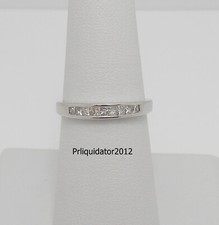 1/4CT Natural Princess Diamond Anniversary Wedding Band Ring 14K White Gold