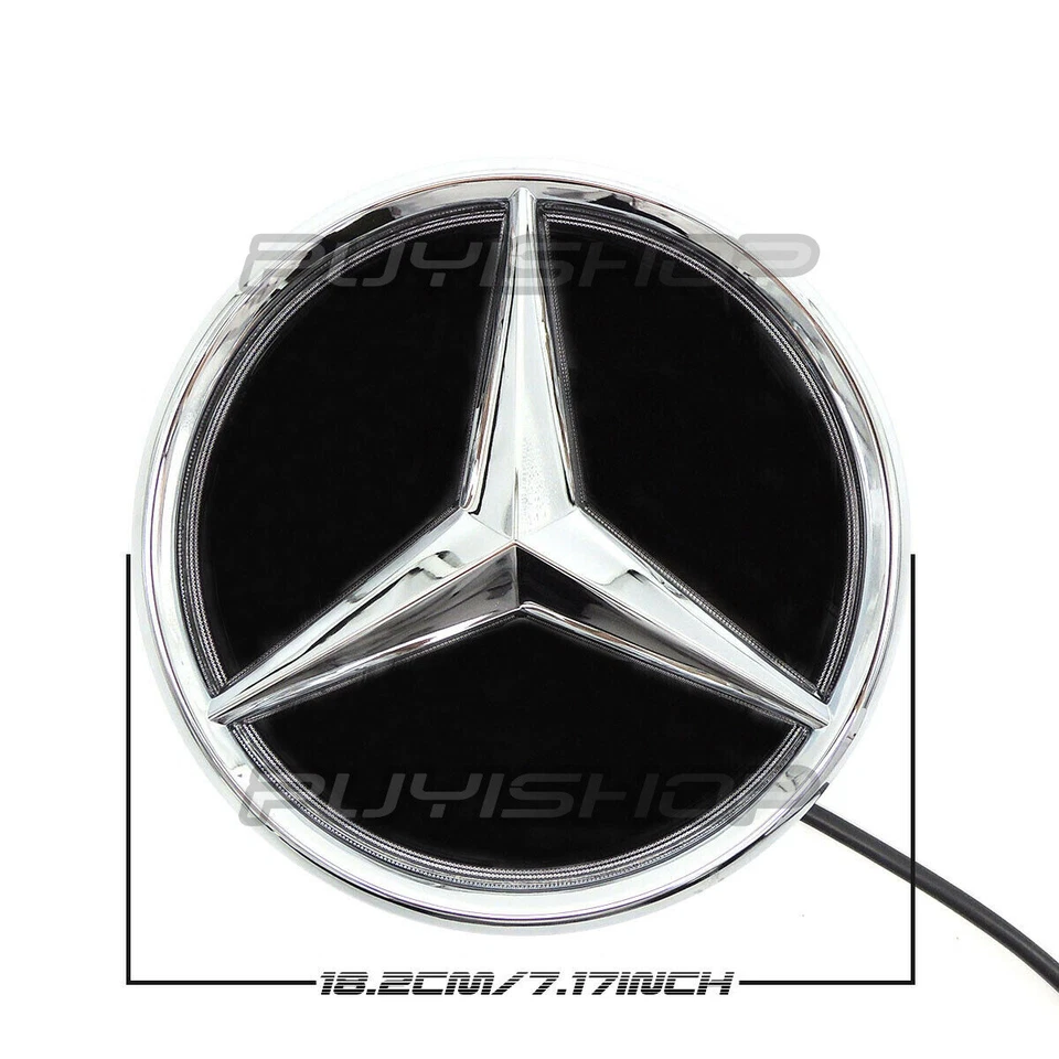 Chrome Mirror Car Led Emblem Badge Grill Logo Star Light For Benz E Class 16-20 - Image 2 of 4