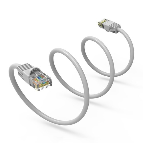 2FT Cat6 RJ45 Ethernet LAN Network UTP Booted Patch Cable Cord Copper Wire Gray - Afbeelding 2 van 5