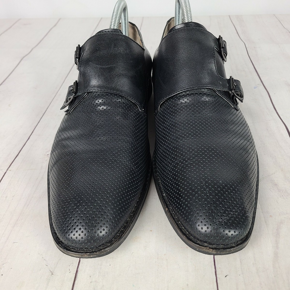 Vince Camuto Double Monk Strap Shoes Mens Sz 11 Gabriel Black Leather Men main image 3