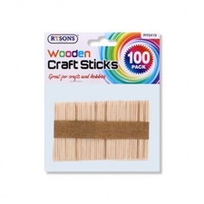 100 x Wooden Lolly Lollypop Sticks Natural craft model making ice lollies 6.5cm