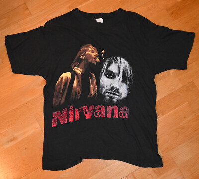 1990's NIRVANA* vtg rare Kurt Cobain grunge rock concert tee t