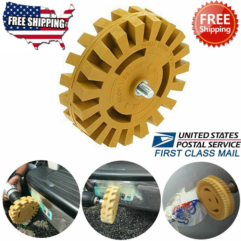 Car Decal Removal Rubber Eraser Wheel Power Drill Arbor Adapter 4 inch Repair