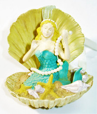 Figurine SIRÈNE COQUILLE palourde fausse perles naissance de Vénus océan fantaisie ORNEMENT