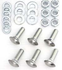 6 47-87 Chevygmc Truck Premium Polished Stainless Front Bumper Bolts Low Dome