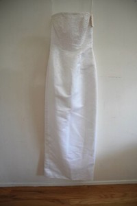 NEW David's Bridal St. Tropez White Strapless Pearl Wedding Dress Size 4