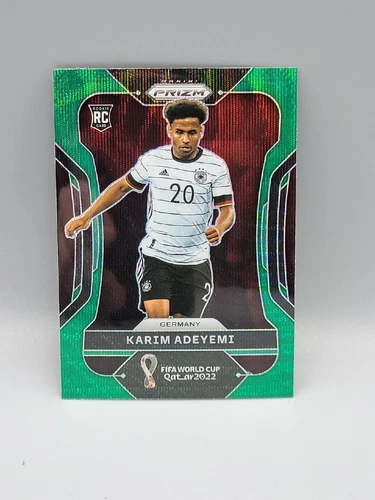 2022 Panini Prizm World Cup Green Wave Prizm Karim Adeyemi ROOKIE GERMANY RC