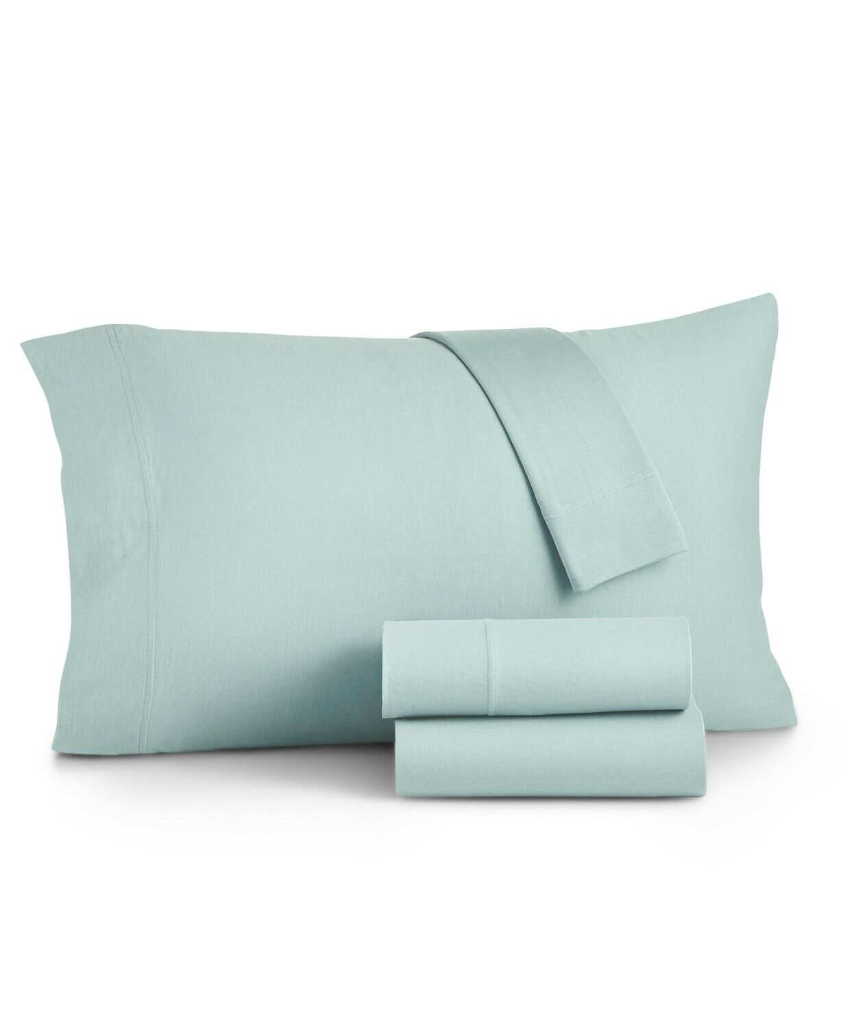 MARTHA STEWART AQUA JERSEY KNIT 4 PC. QUEEN SHEET SET Najniższa cena, wyprzedaż