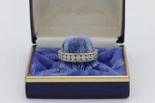 Vintage 1980’s 14K Gold Channel Set Diamond Wedding Band-Milgrain Edge, Size 7.5