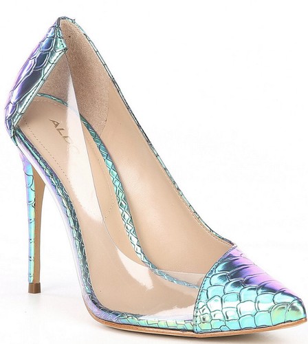 Aldo Iridescent Mermaid Snake Embossed 
