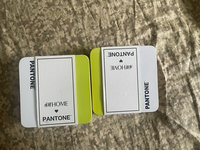 NEW H&M x Pantone Limited Edition Set of 4 Drinks Coasters Mats Yellow / Green