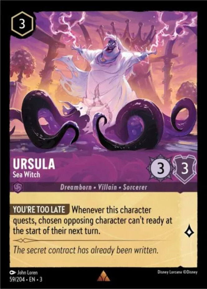 4 x Ursula - Sea Witch - 59/204 - Rare - Into The Inklands - NM-Mint - Lorcana