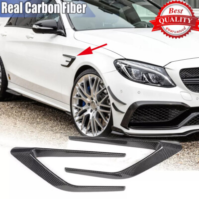 For Mercedes-Benz W205 C63  Sedan Real Carbon Side Air Vent Fender 2015-2021