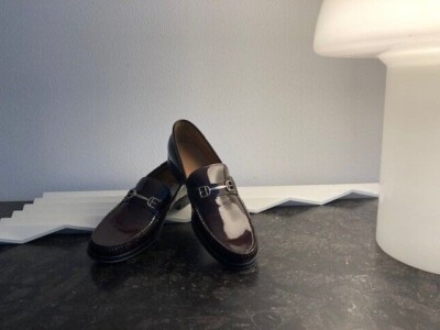 Neu! BALLY, Made in Switzerland, Lackleder bordeaux-rot,Business-Schuhe,Gr.44/45