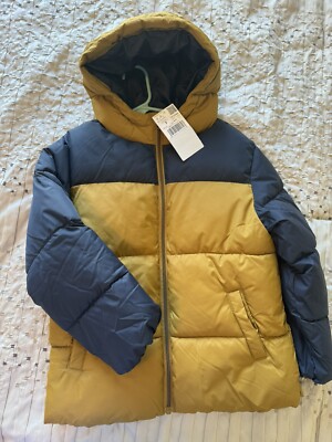 MANGO, NEW, boys Quilted Winter jacket,  size 7 Years Old. Mustard Color.