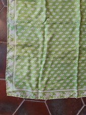 Foulard carré scarf soie silk  vintage 70's vert