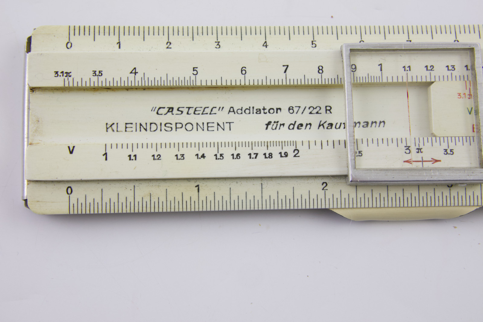 '50s Vintage A.W. Faber Castell Addiator 67/22 R Kleindisponent Slide Rule