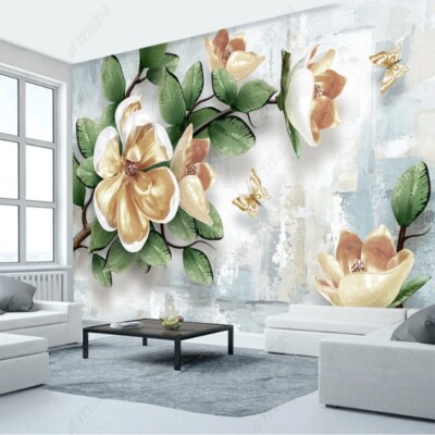 Kn-Collection Vlies 3D Relief Photo Wallpaper Magnolie Flower 8854