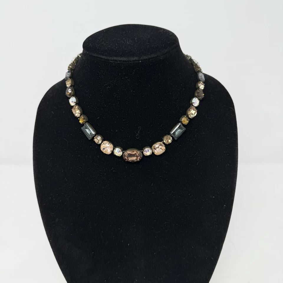 Hermoso Collar Sorrelli Cristal Tono Marrón Tenis Declaración Tansy Línea Grande Foto 2 de 4