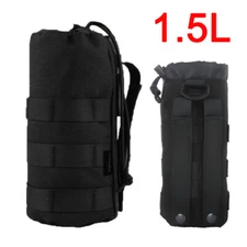 Black Tactical Molle Water Bottle Pouch Bag Kettle Holder Carrier Camping Hiking