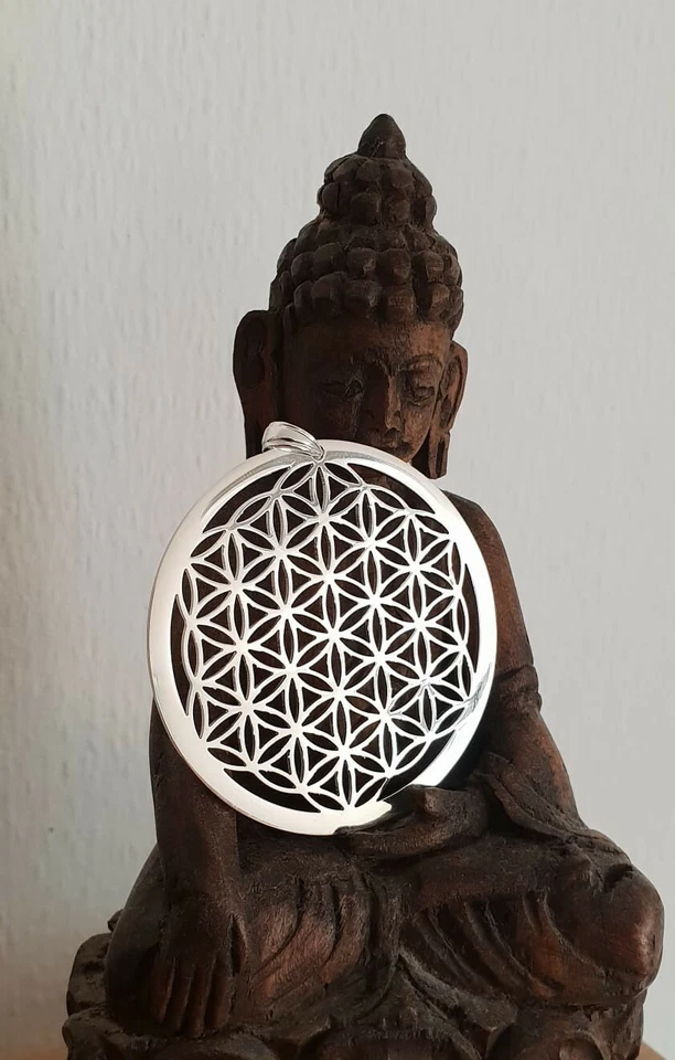 Blume des Lebens Anhänger Neu Silber 4,8cm - Bild 2 von 3