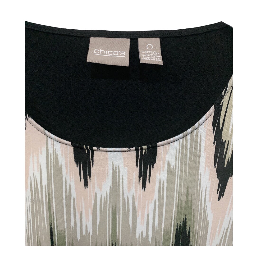 Chico’s Zigzag Pattern Stretch Top Blouse Size M … - image 5