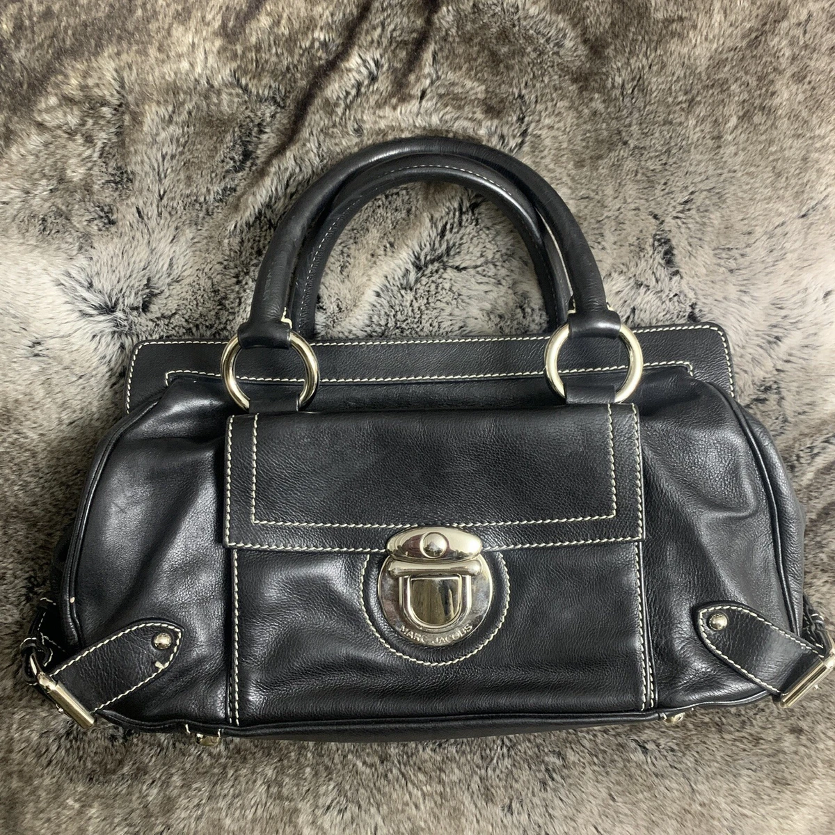 Marc Jacobs vintage leather black buckle shoulder bag