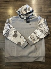 Under Armour Rival Bocked Pullover Hoody - Pewter / Ghost Grey - New Large