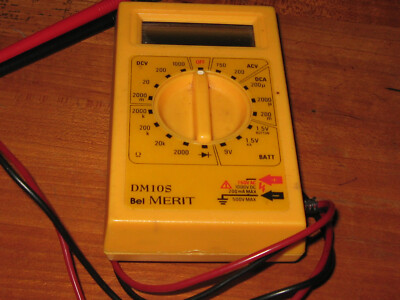 Bel MERIT DM10S  Vintage Multimeter with Cables  500V MAX