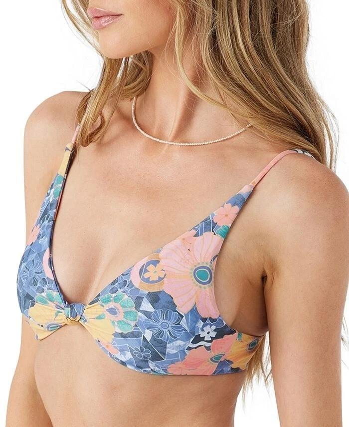 Conjunto de bikini floral O'Neill Juniors Jadia talla XS triángulo superior e inferior nuevo con etiquetas Foto 3 de 4