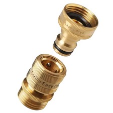 Low Lead Locking Garden Hose Quick Connect Fittings ¾ Inch Brass 200 PSI