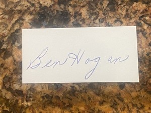 Ben Hogan signed cut