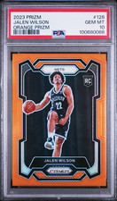 2023 Prizm - Jalen Wilson Rookie RC NETS #222 Orange Prizm #/49 PSA 10  POP 13