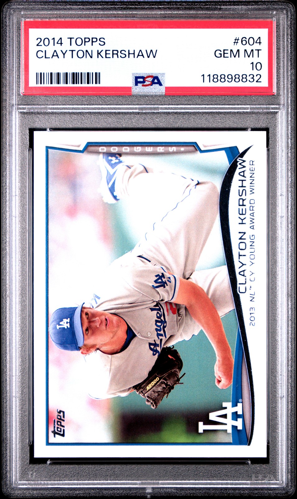 2014 TOPPS #604 CLAYTON KERSHAW PSA 10