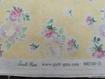 1Yd+20''/42''100%cotton QUILT GATE/Mary Rose Collection #MR2150-15 Pale Yellow NEW