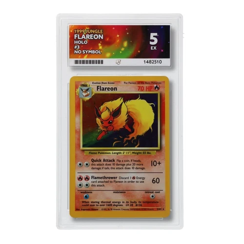 Flareon Jungle 3/64 Holo Pokemon NO SYMBOL Graded Ace 5