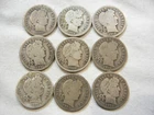 barber silver dime US coin collection lot of 9
