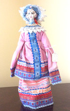Russian Doll 19th Century Costume Moscow Boyarynia Handmade Estate Find Rare 