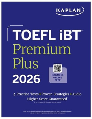 TOEFL IBT Premium Plus 2026 Paperback by Kaplan Test Prep