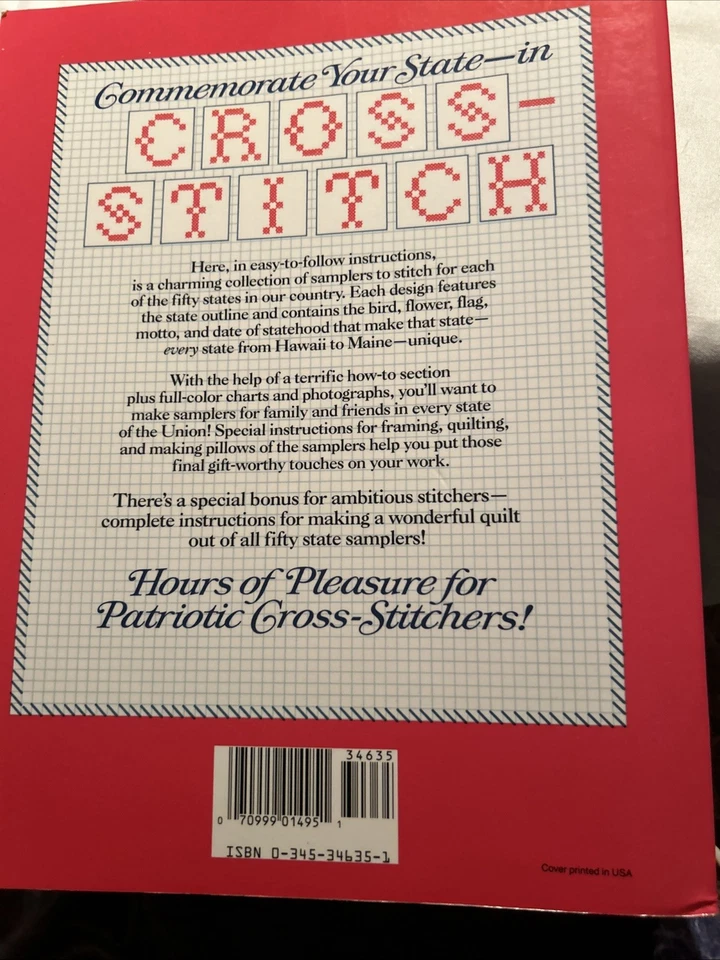 Your State in Cross Stitch Betty Haddad Shelton 1987 Counted Cross Stitch Book - Image 2 of 4