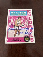 Kentucky Colonels Louie Dampier signed 1974-75 Topps card With HOF 2015 Inscr